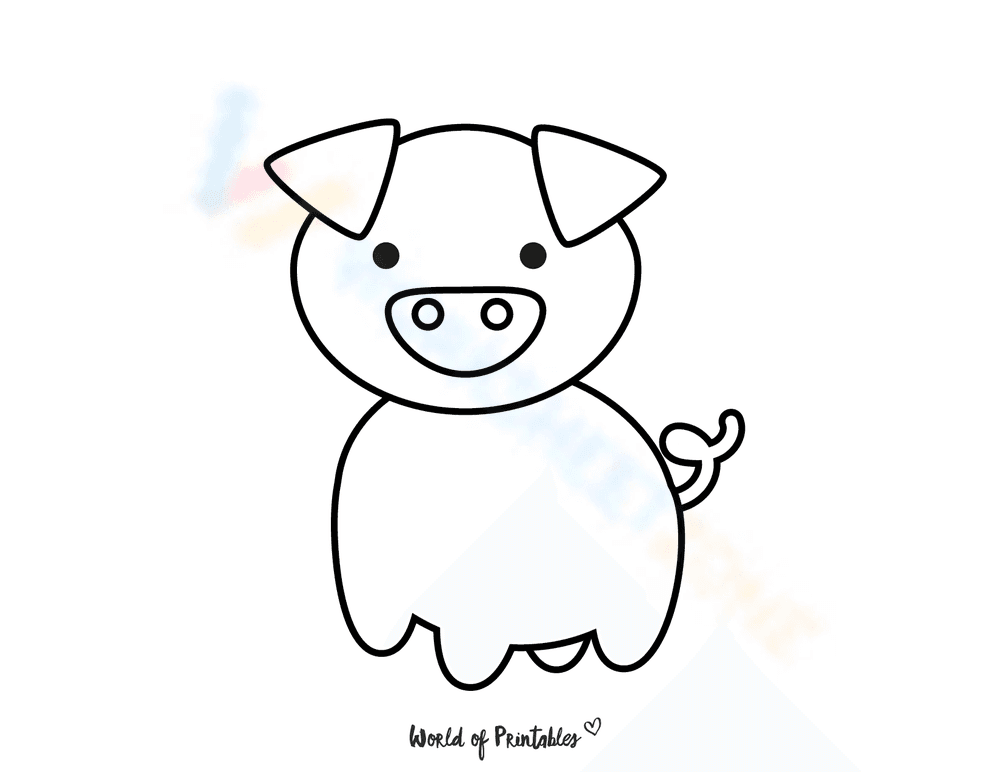 Pig Themed Coloring Worksheet - Page 1