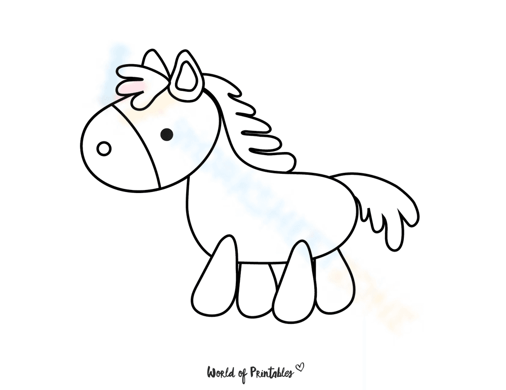 Horse Themed Coloring Worksheet - Page 1