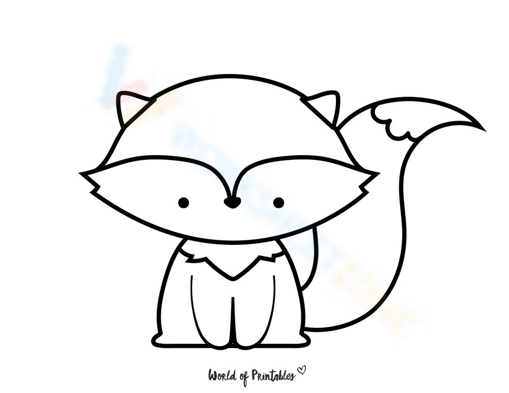 Fox Themed Coloring Worksheet - Page 1