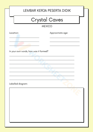 Printable Crystal Caves Worksheet | Grade 6 Science