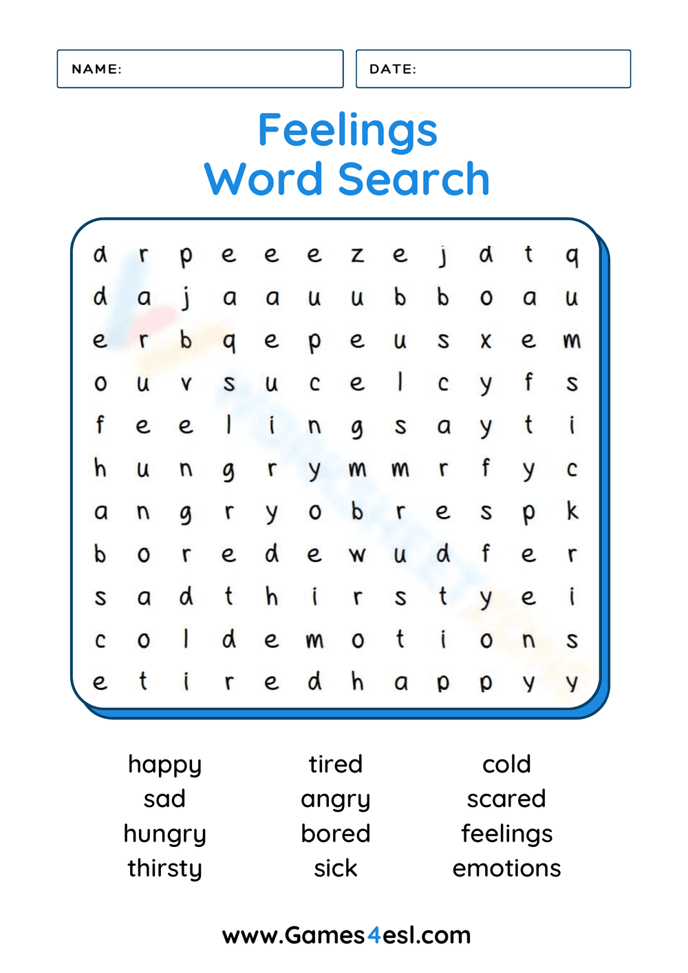 Exploring Your Feelings: A Comprehensive Worksheet - Page 1