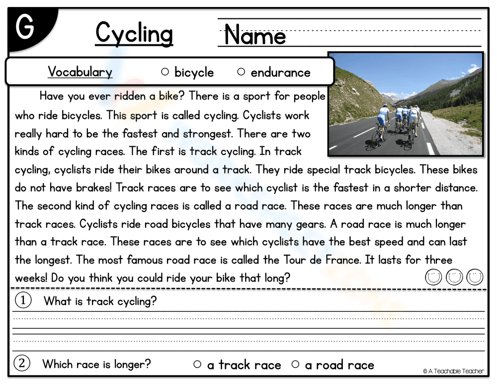 Exploring Cycling Worksheet - Page 1