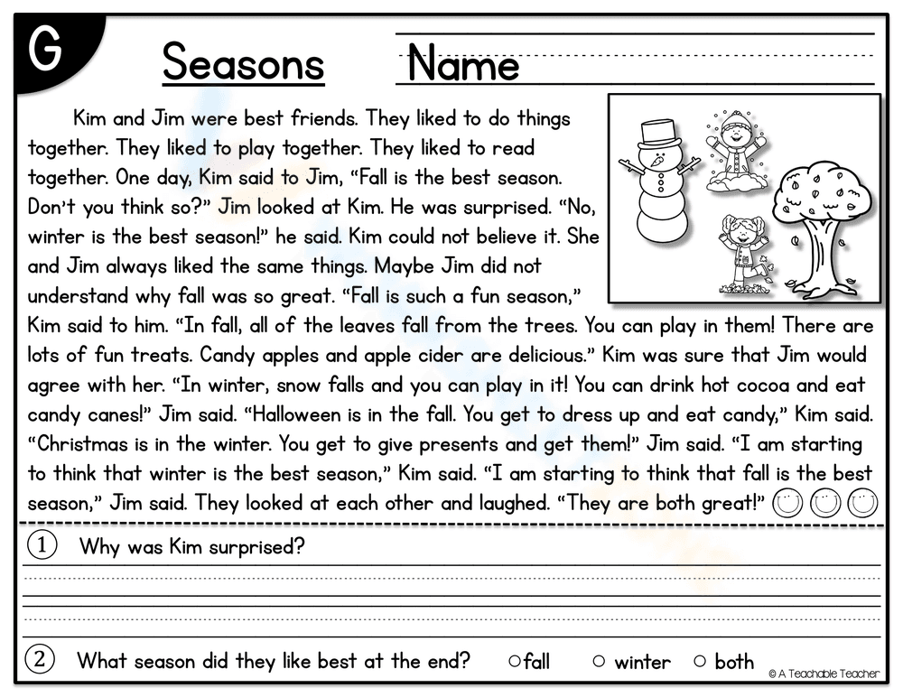 Exploring the Seasons Worksheet - Page 1