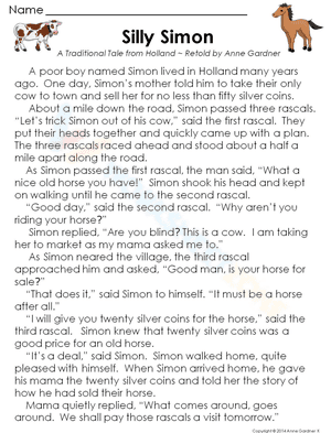 Silly Simon:  Practice Following Directions