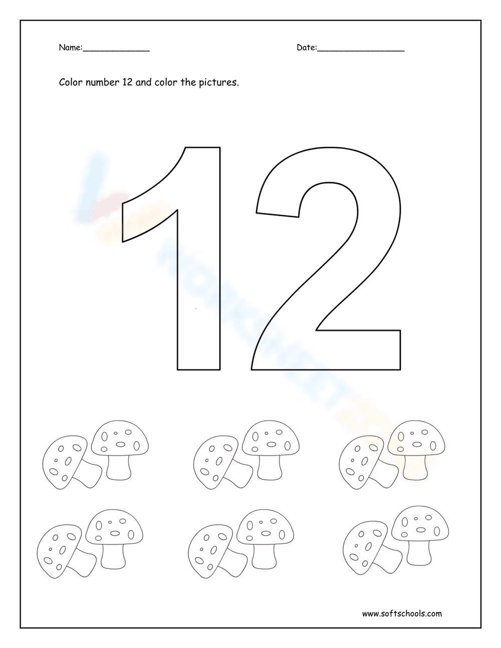Fun with Number Twelve: Activity Worksheet - Page 1