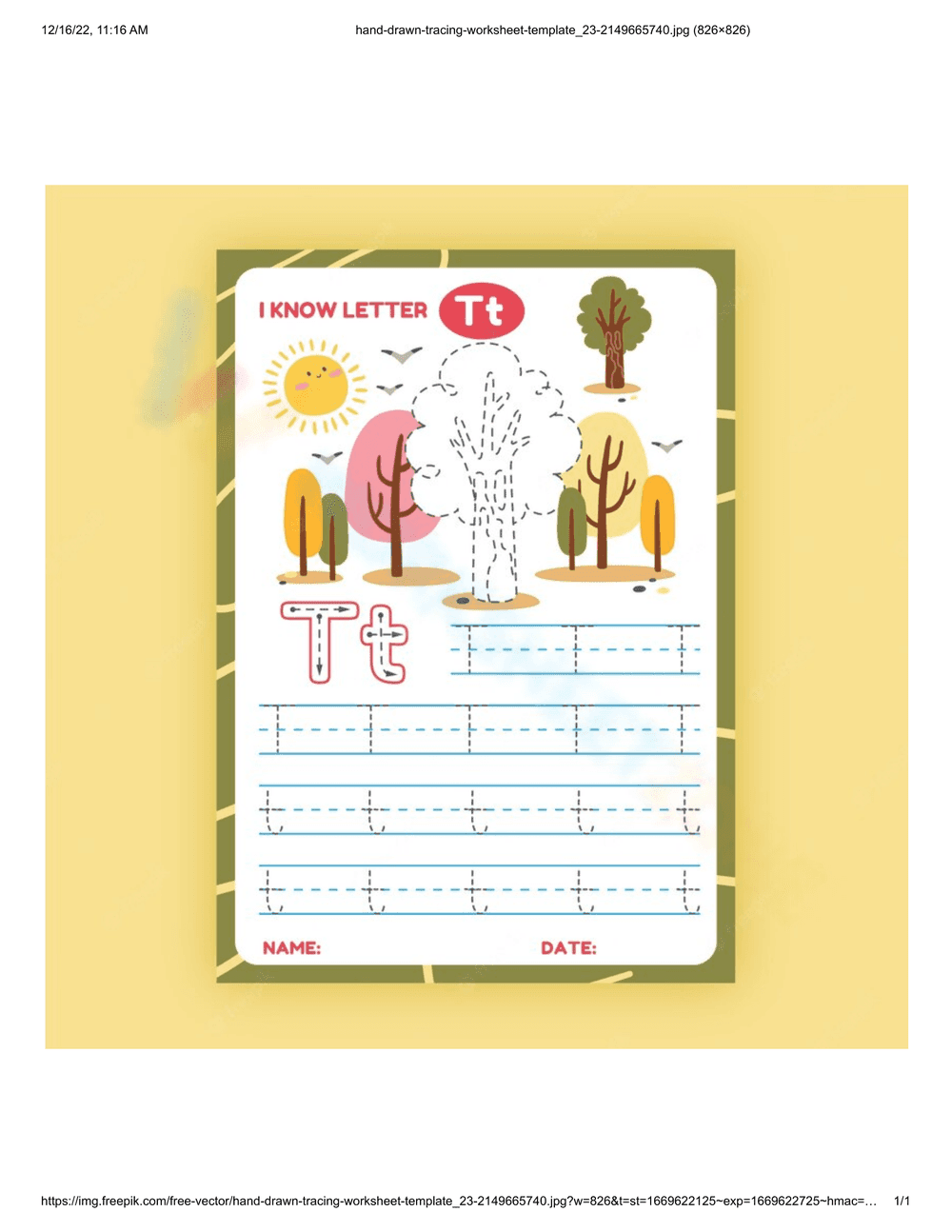 Letter T Tracing Worksheet | Essential Grade K-1 Ready - Page 1
