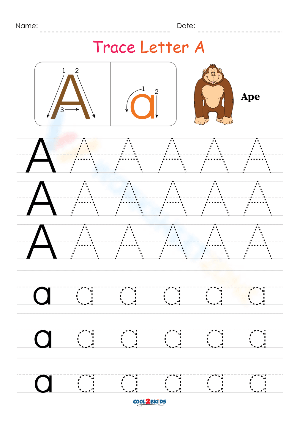 Letter A with Ape - Page 1