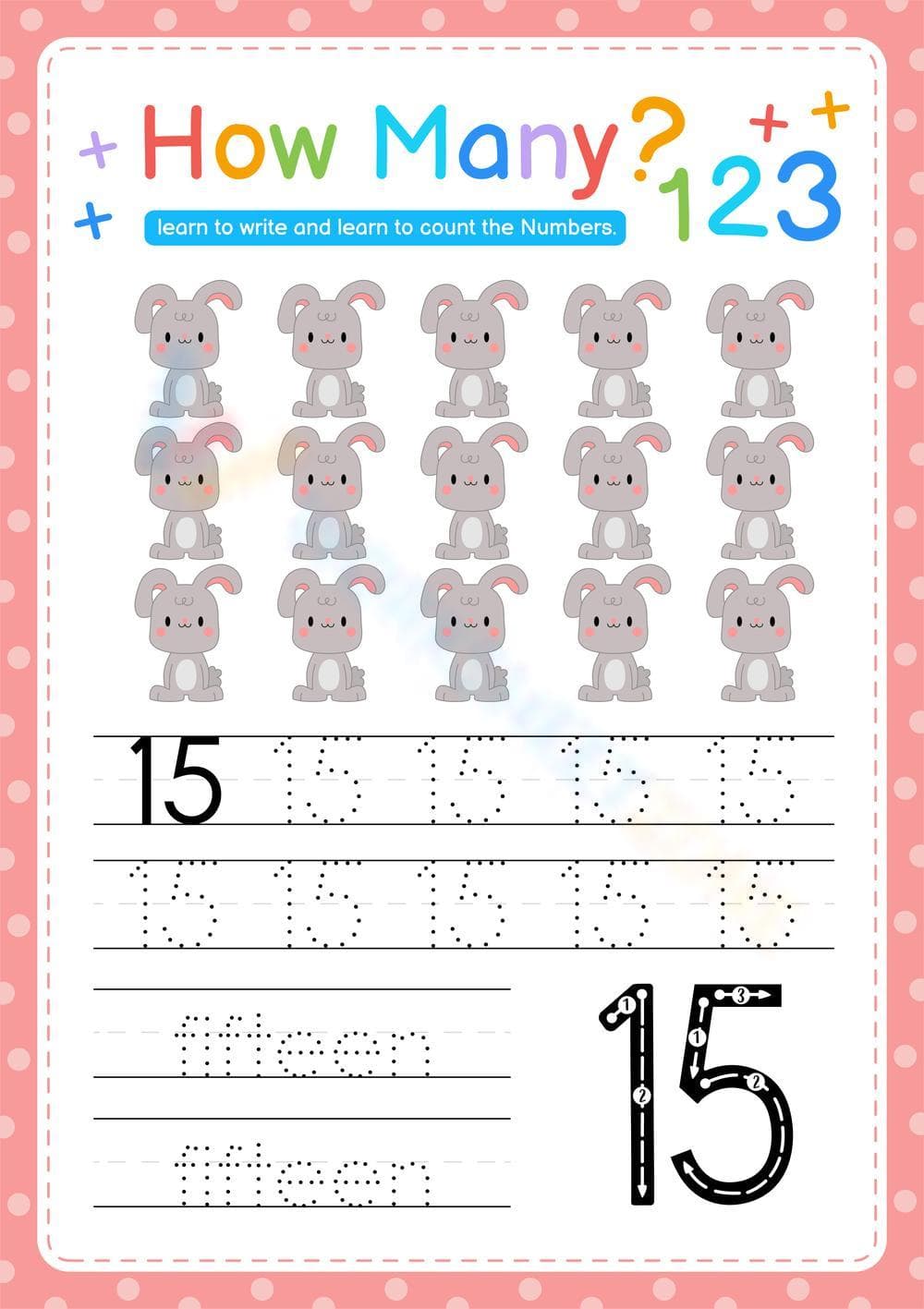 Counting to 15: Number Recognition and Skills - Page 1