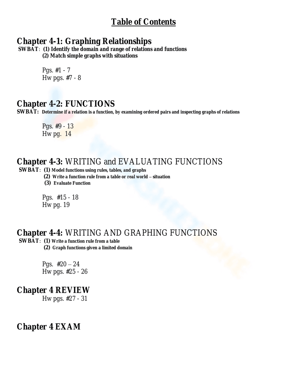 Practice Function Concepts - Page 1