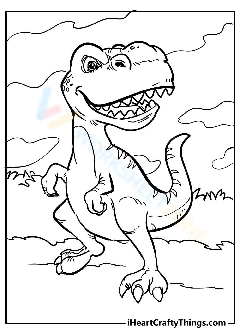 Tyrannosaurus Rex Illustration Worksheet - Page 1