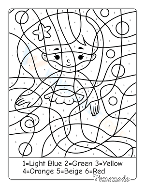 Mermaid Coloring and Drawing Worksheet