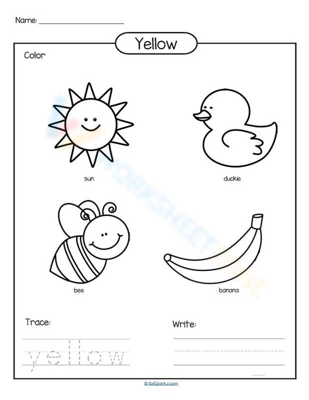 Engaging Yellow Coloring Page - Page 1