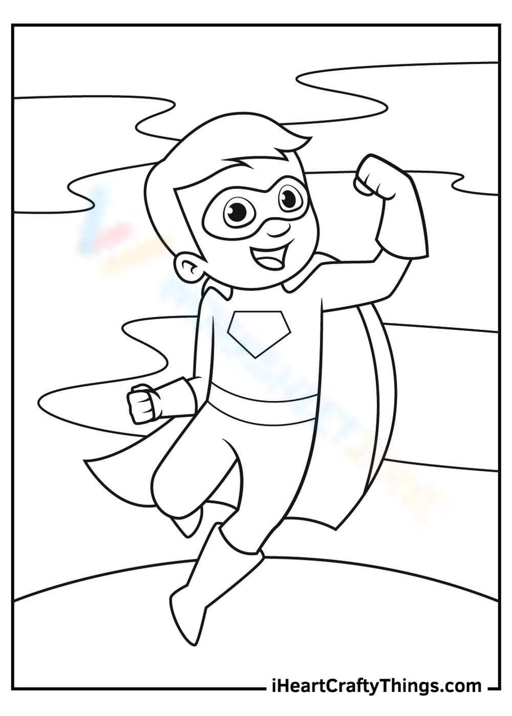 Superhero Coloring Page - Page 1