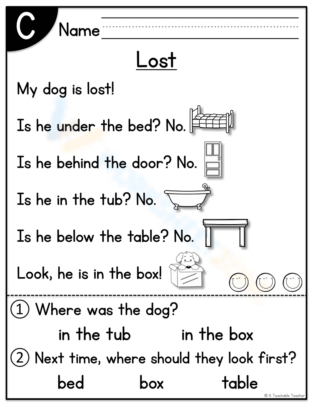 Lost Worksheet: Finding Your Way - Page 1