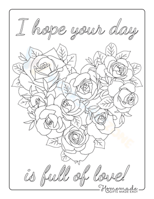 Roses Heart Coloring Page | Essential Valentine's Activity