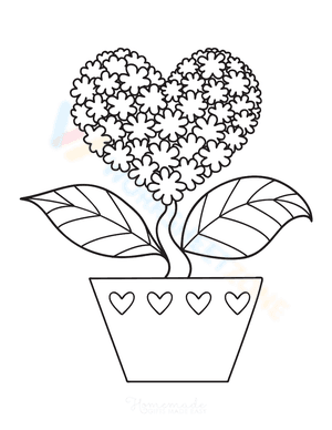 Valentine's Day Flowers Pot — Printable No-Prep Worksheet