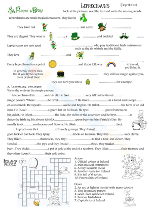 St. Patrick's Day Worksheet | Grade 5-8 Essential