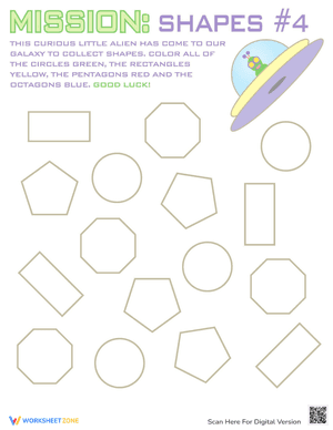 Coloring Shapes: A Fun Shape Recognition Worksheet