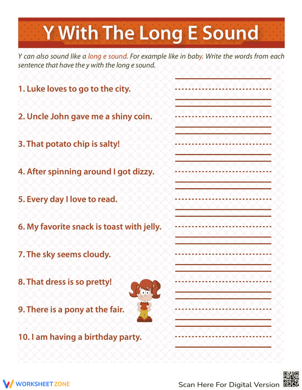 Learn the 'Y' Sound with This Phonics Worksheet - Page 1