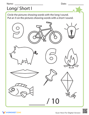 Practice Long and Short I Vowel Sounds