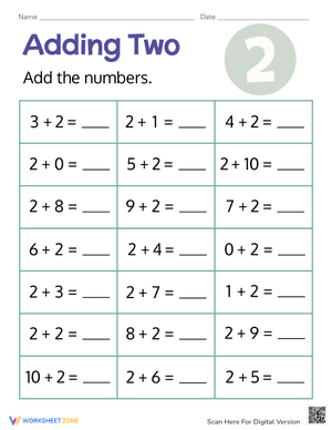 Adding Two Worksheet