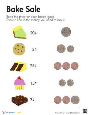 Bake Sale: Money Math Problems