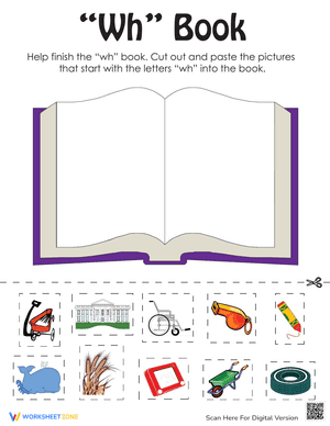 The WH Book: Learning WH Words Worksheet