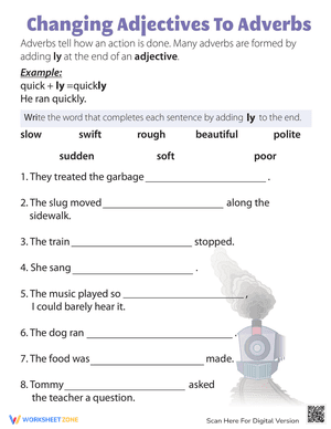 Adverb Fill-In Worksheet