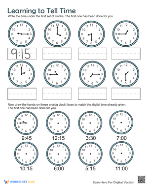 Time Practice Worksheet