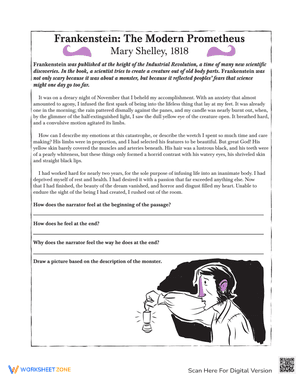 Frankenstein Worksheet