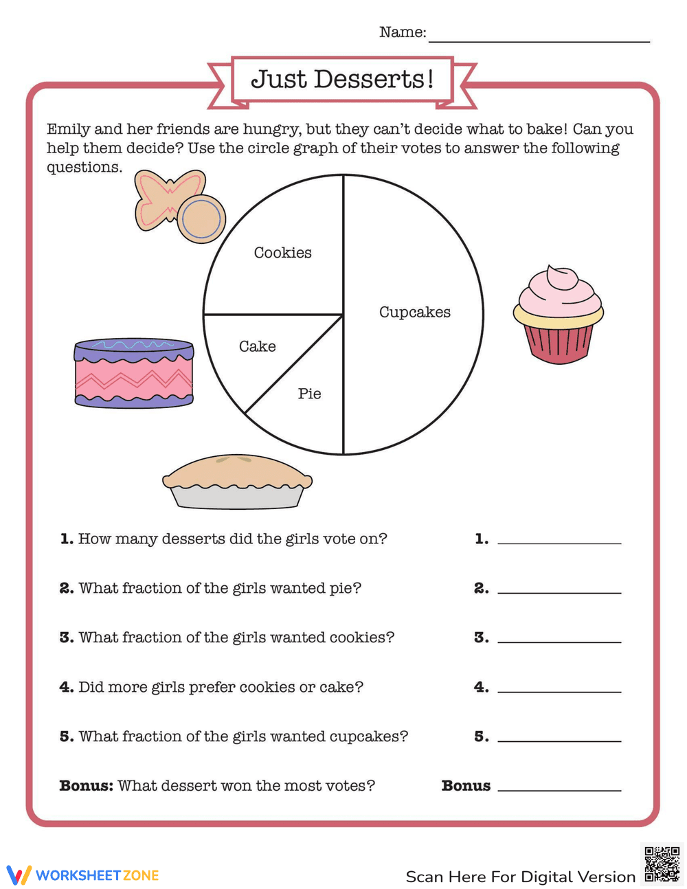 Circle Graph: Data Analysis Worksheet - Page 1