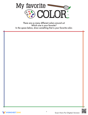 Printable Favorite Color Drawing Worksheet for Preschool