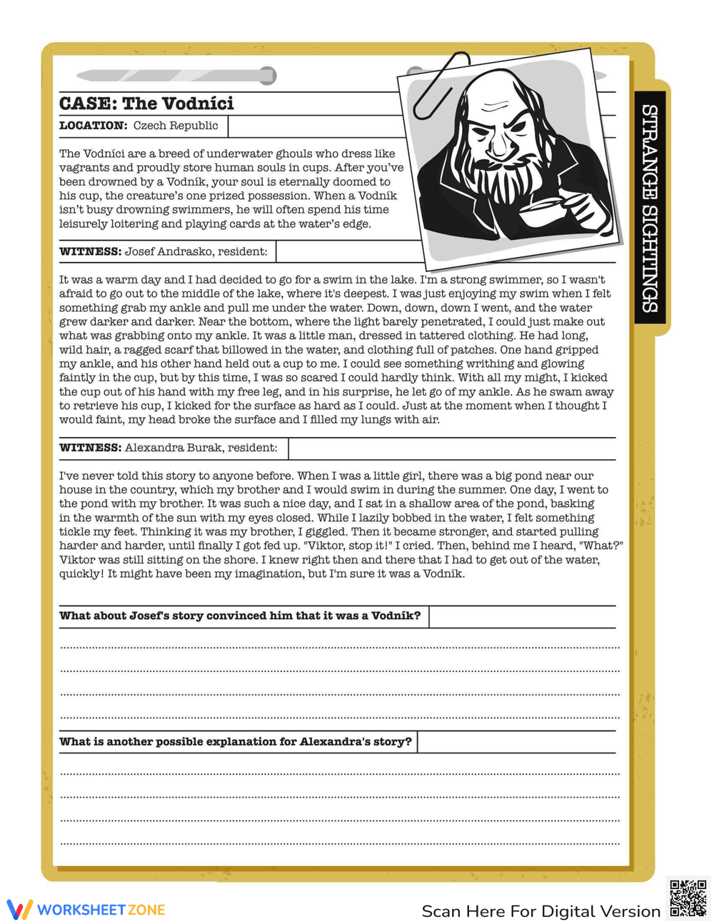 Learn about the Water Sprite: Reading Comprehension - Page 1