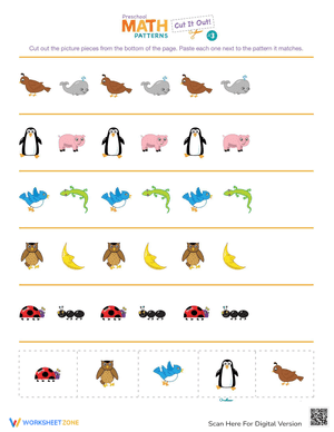 Cut and Create: Patterns Cutting Worksheet