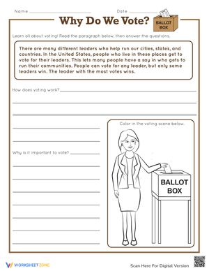 Why Do We Vote? Civics Worksheet