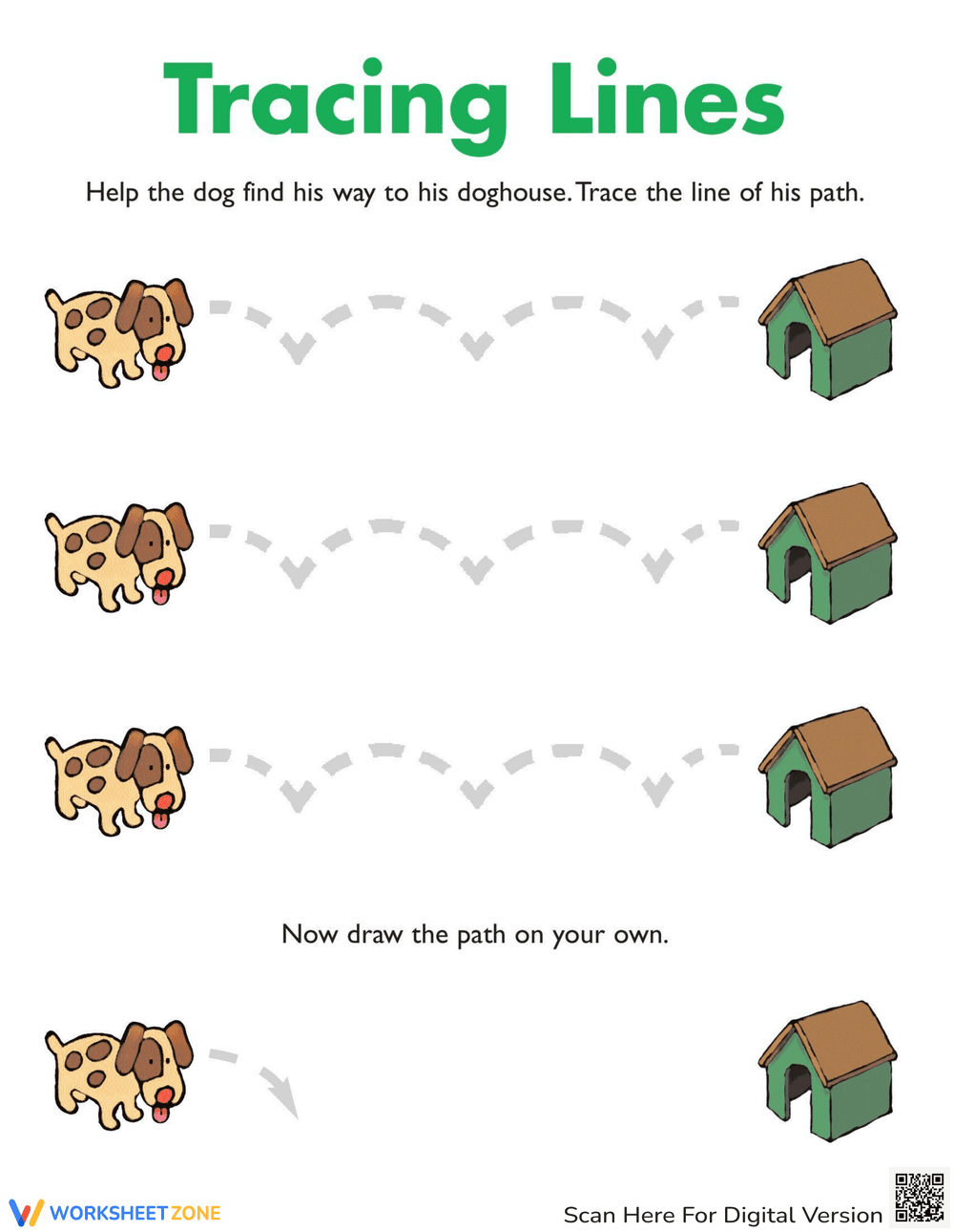 Line Tracing: Doggie Directions - Page 1