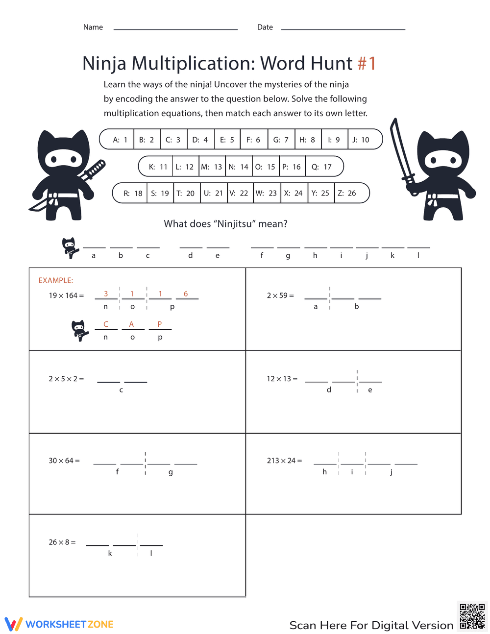 Ninja Math Worksheet for Engaging Practice - Page 1