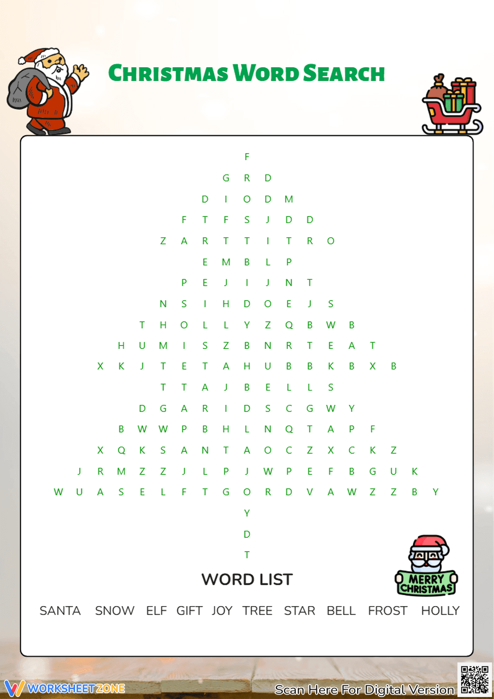 Christmas Themed Worksheet - Page 1