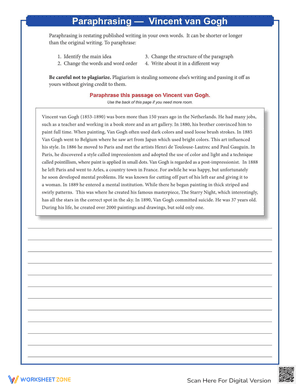 Paraphrasing: Rewording Skills Practice Worksheet