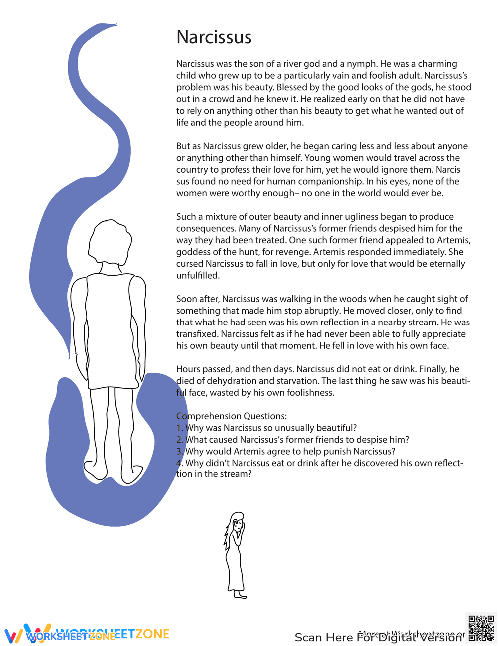 Exploring Narcissus: A Literary Analysis Worksheet - Page 1