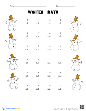 Winter Math Worksheet