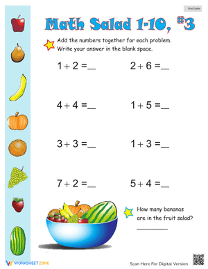 Math Salad Worksheet - Arithmetic Skills