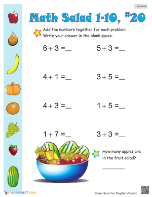 Math Salad Worksheet - Mixed Math