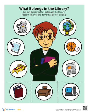 In the Library: A Reading Comprehension Worksheet
