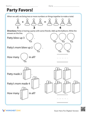 Party Favors Worksheet