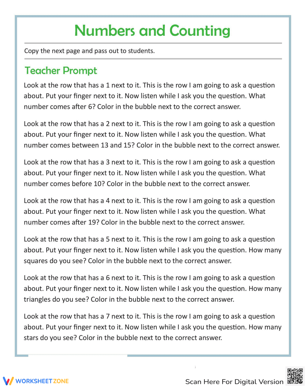 Numbers Quiz - Page 1