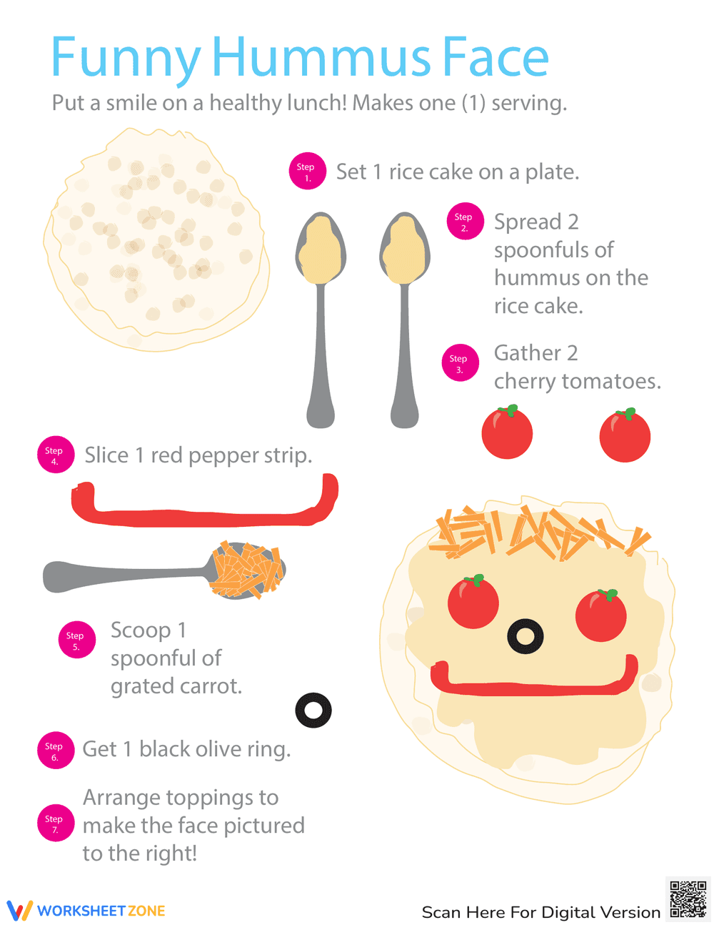Design a Hummus Face Creative Worksheet - Page 1