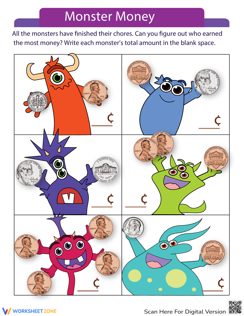 How Much? Practice Counting Money Worksheet - Page 1