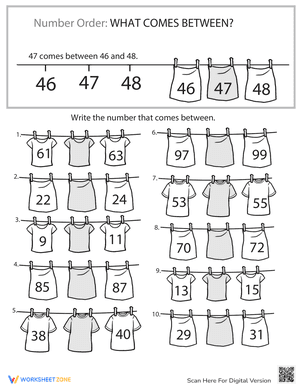 Number Order Worksheet: Ordering Numbers
