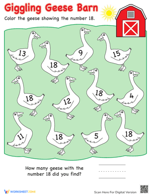Exploring the Number 18 Worksheet for Early Math